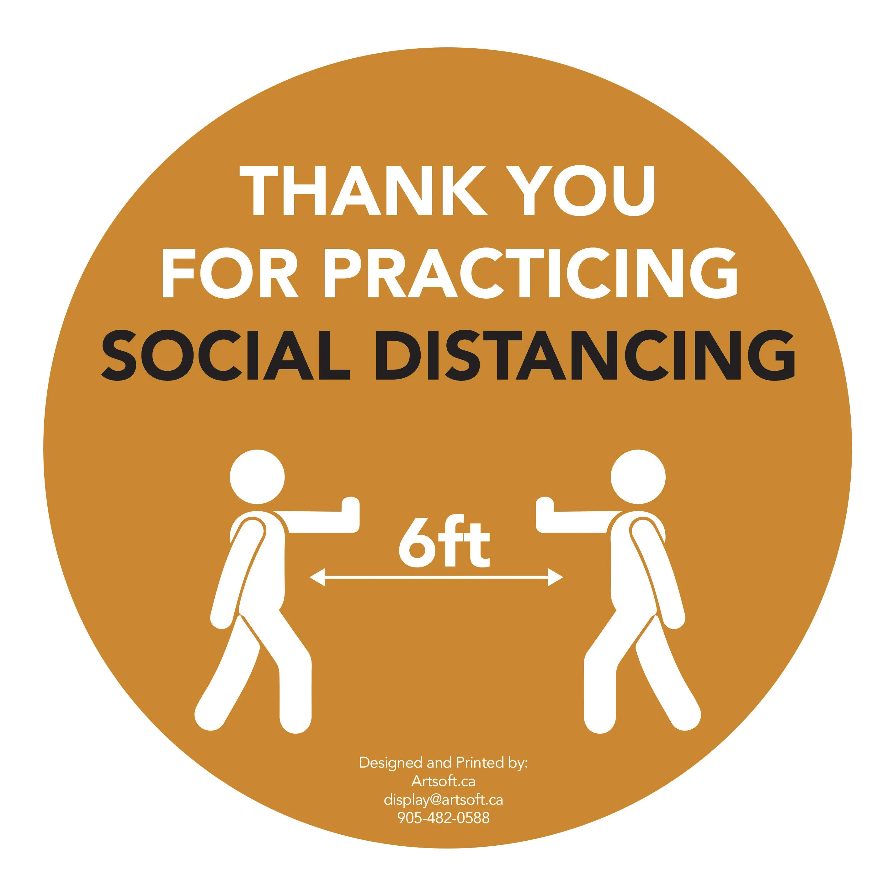 8.5" People - Social Distancing Anti-slip Floor Stickers - 6 Color Available