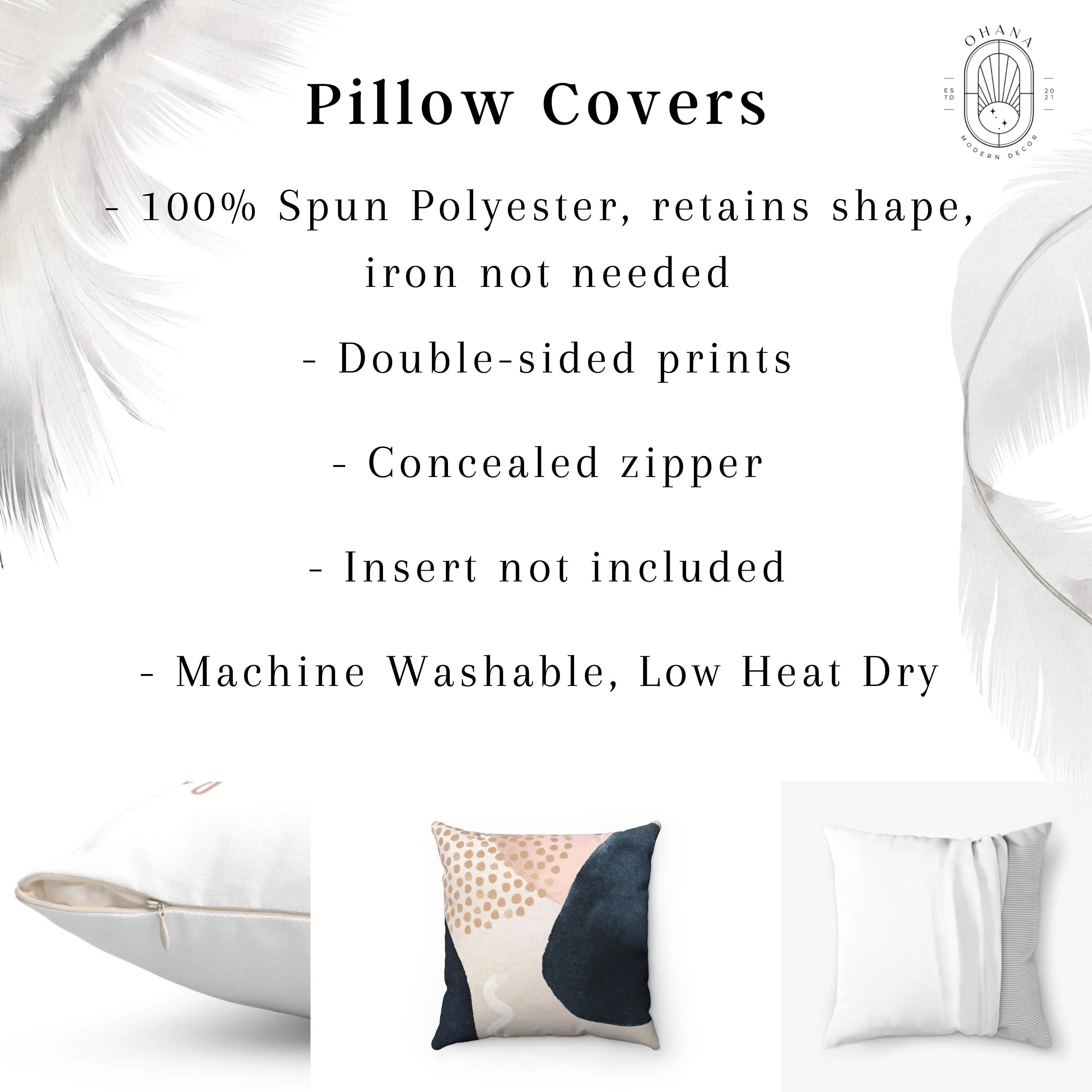 Abstract Boho Pillow Cover | Teal White