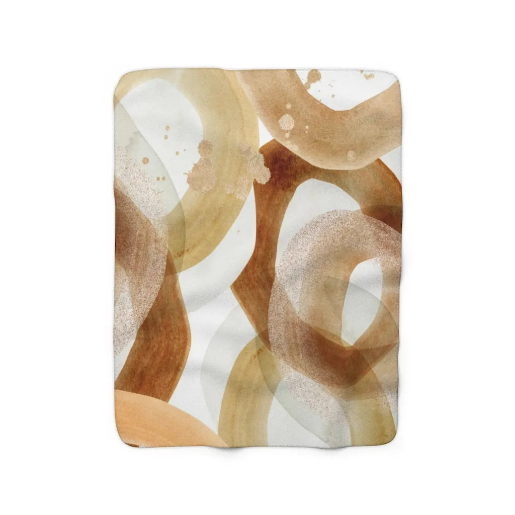 Abstract Comfy Blanket | Beige Rust Ivory