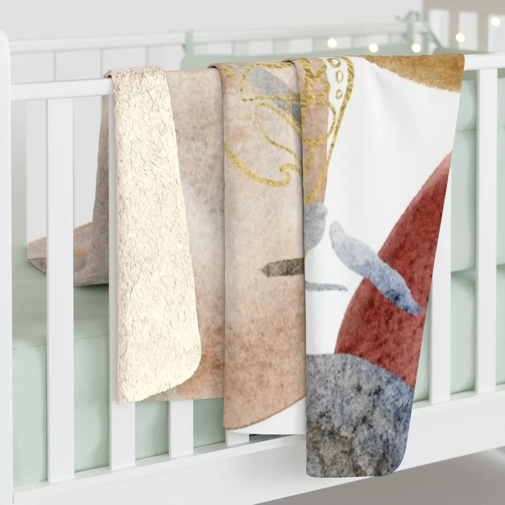 Abstract Comfy Blanket | Butterfly Earthy Beige Blue