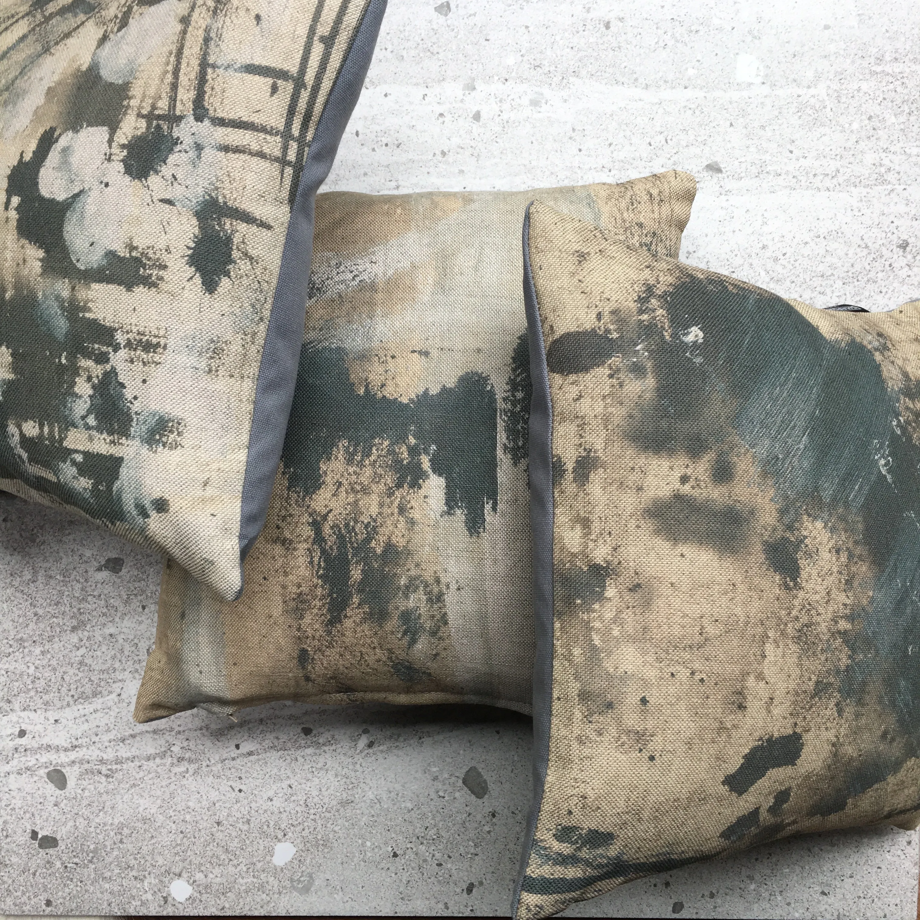 Abstract No 3 Linen Mini Cushion