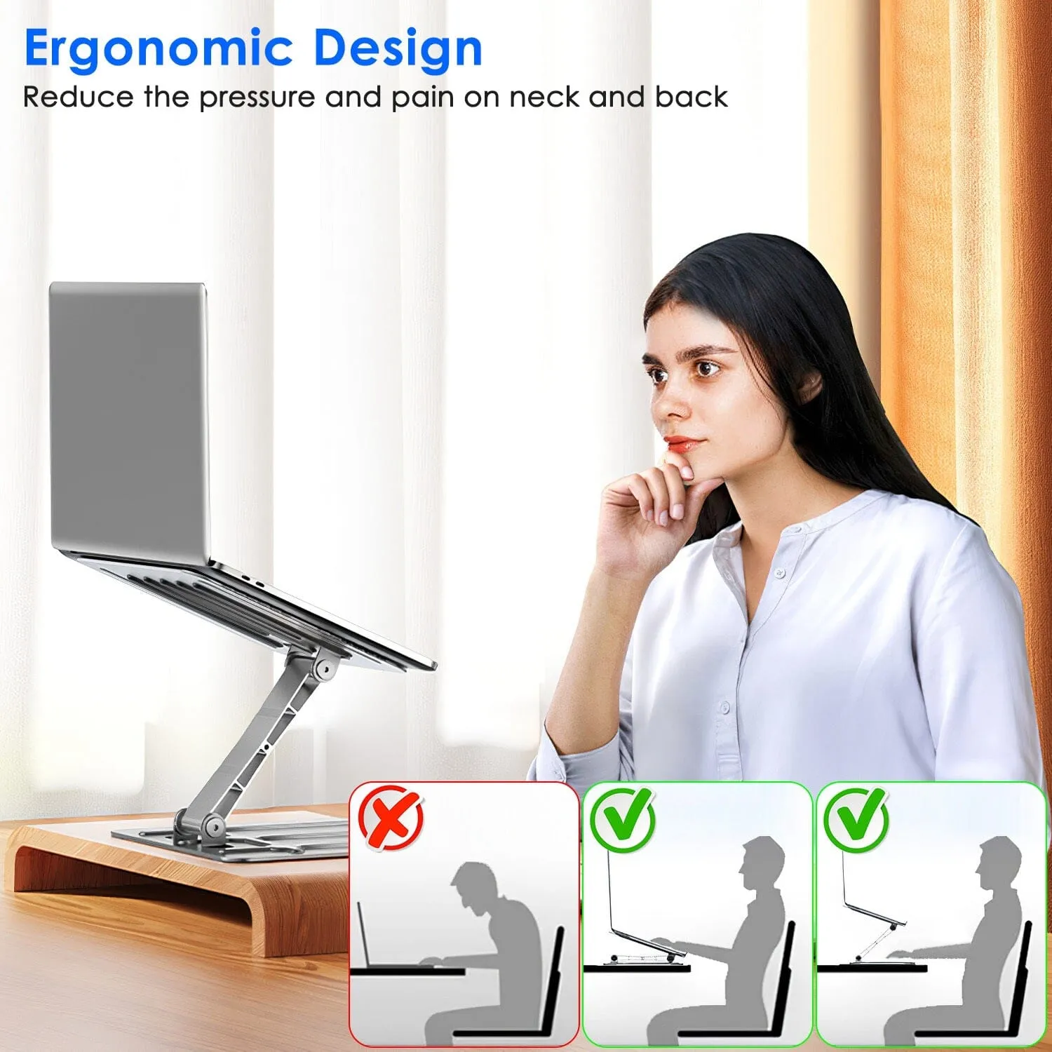 Adjustable Stepless Angle Laptop Stand Riser