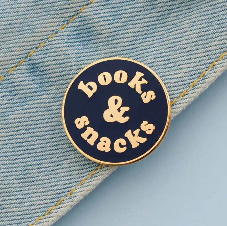 Alphabet Bags - Books & Snacks Enamel Pin