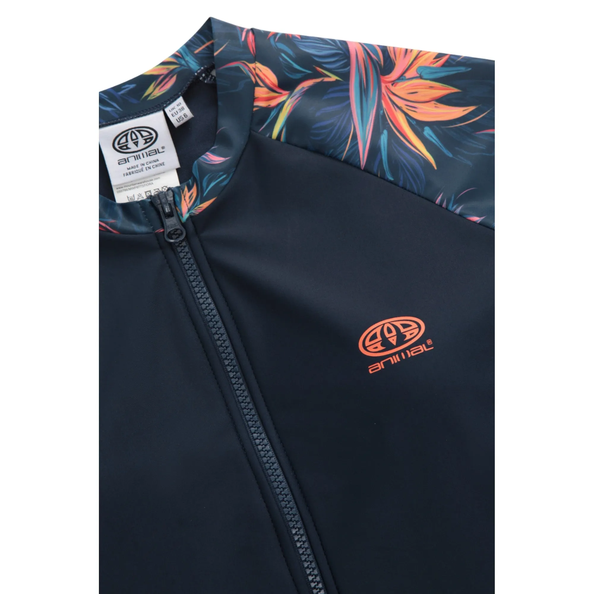 Animal Womens/Ladies Isla Tropical Leaves Short-Sleeved Wetsuit