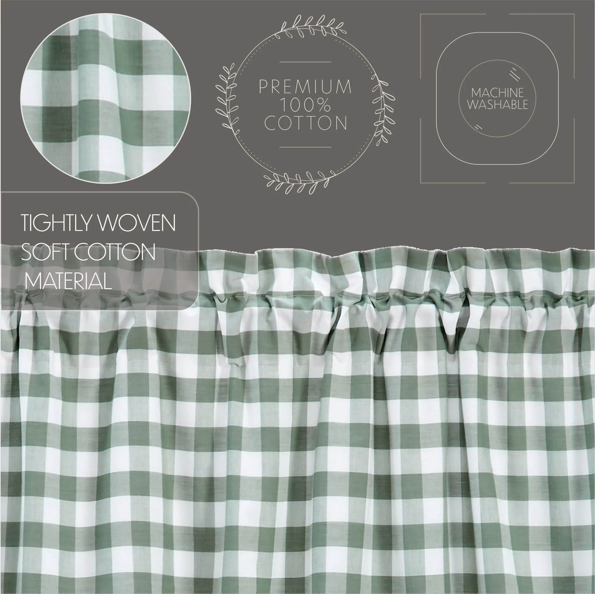 Annie Buffalo Green Check Swag Set of 2 36x36x16