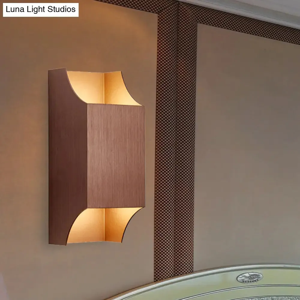 Bedroom Up and Down LED Wall Sconce - 1 Light with Geometric Metal Shade - Black/Grey/White