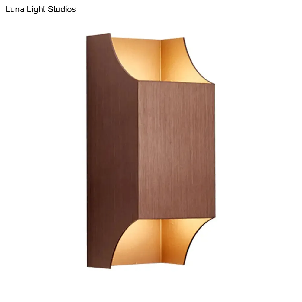 Bedroom Up and Down LED Wall Sconce - 1 Light with Geometric Metal Shade - Black/Grey/White
