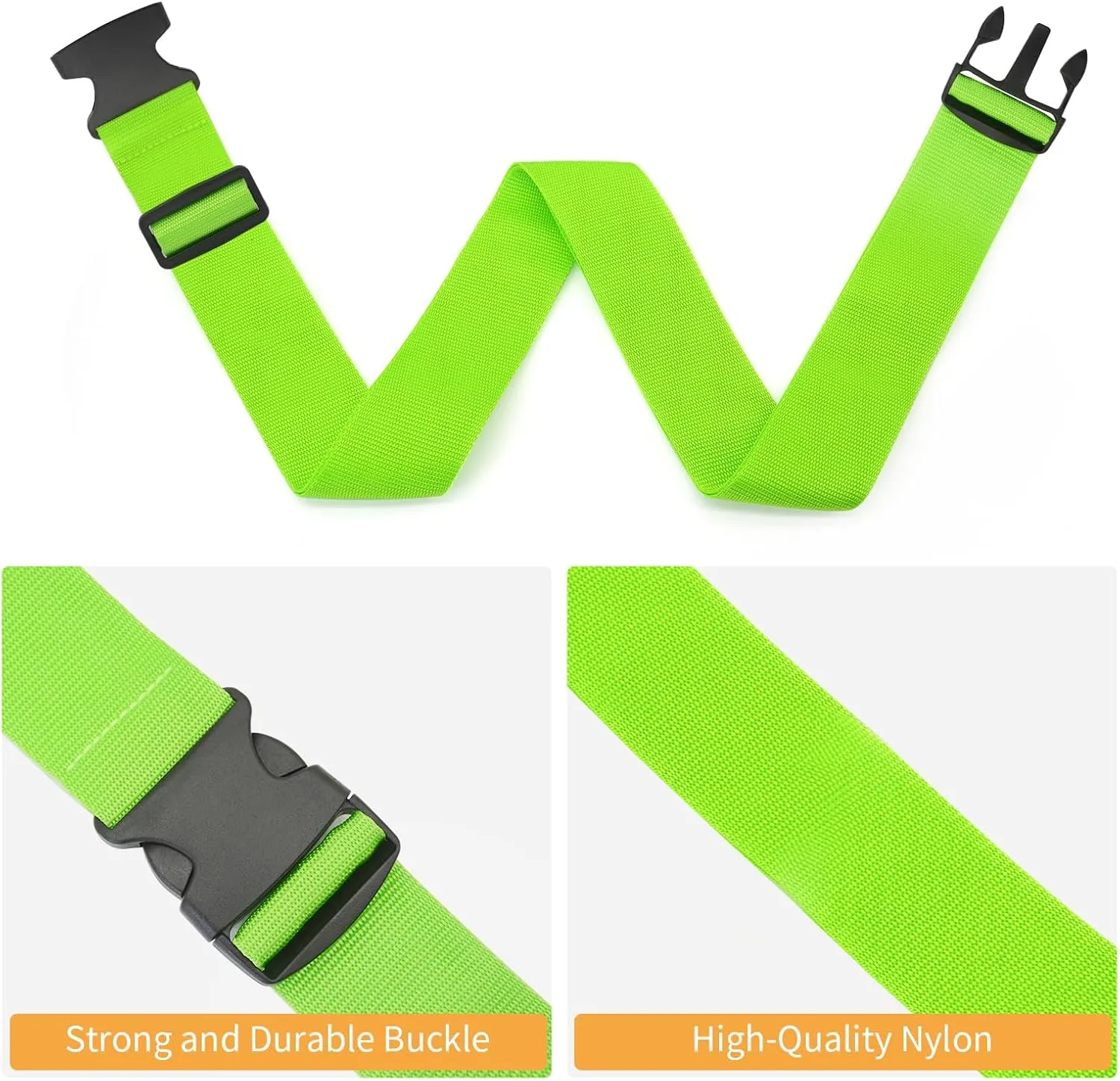 BILIONE 4 Pack Luggage Straps 79" Long Belts Keep Suitcase Secure While Traveling, TSA Approved Add a Bag Premium Accessory for Travel Bag Closure (Blue Orange Rose Pink Green)