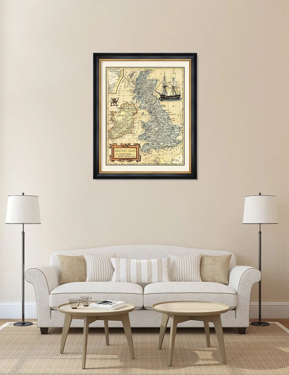 British Isles Map, Ancient Map.