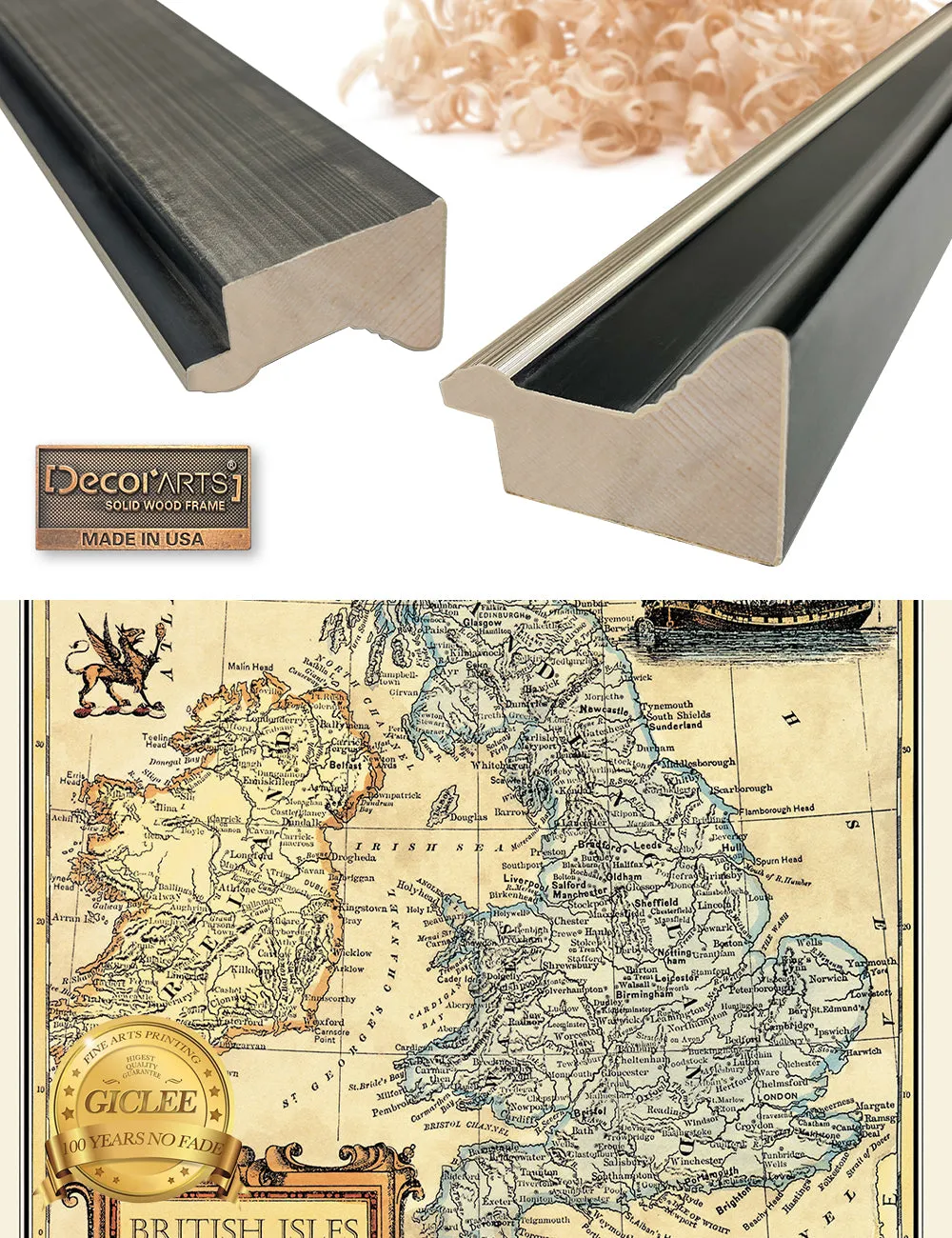 British Isles Map, Ancient Map.