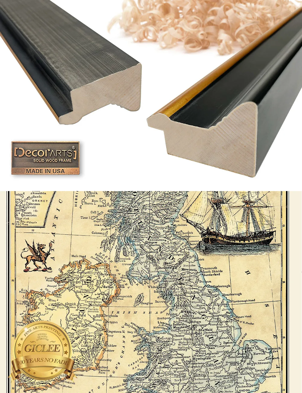 British Isles Map, Ancient Map.