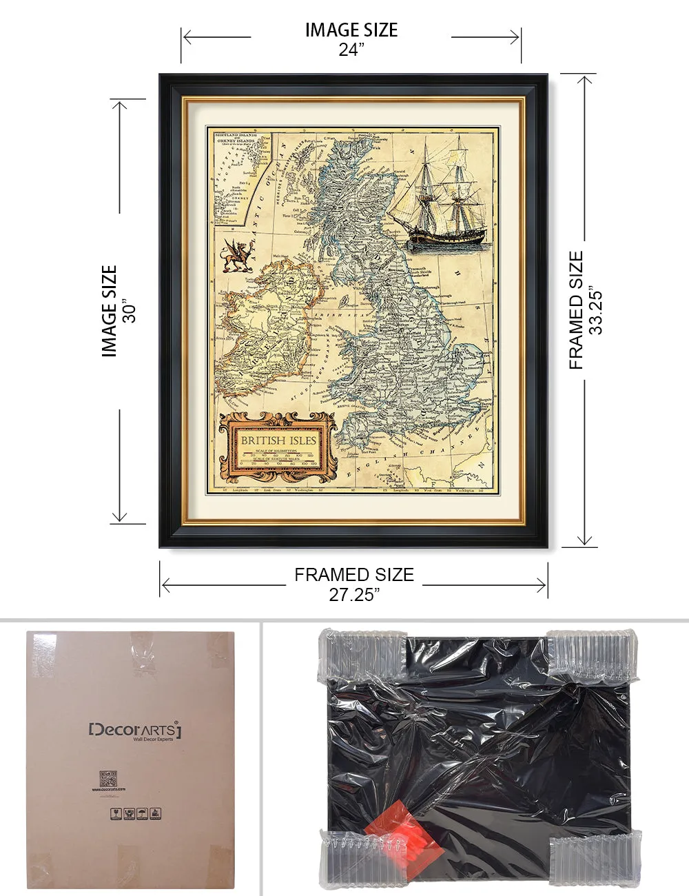 British Isles Map, Ancient Map.