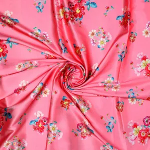 Calico Colorful Flower Digital Printed Fabric - Japan Satin