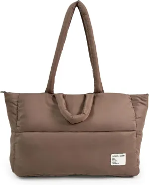 CATCHY & CRAFTY Puffer Tote Bag for Women Quilted Handbag Gym Bag for Workout Yoga Travel Padded Shoulder Bag