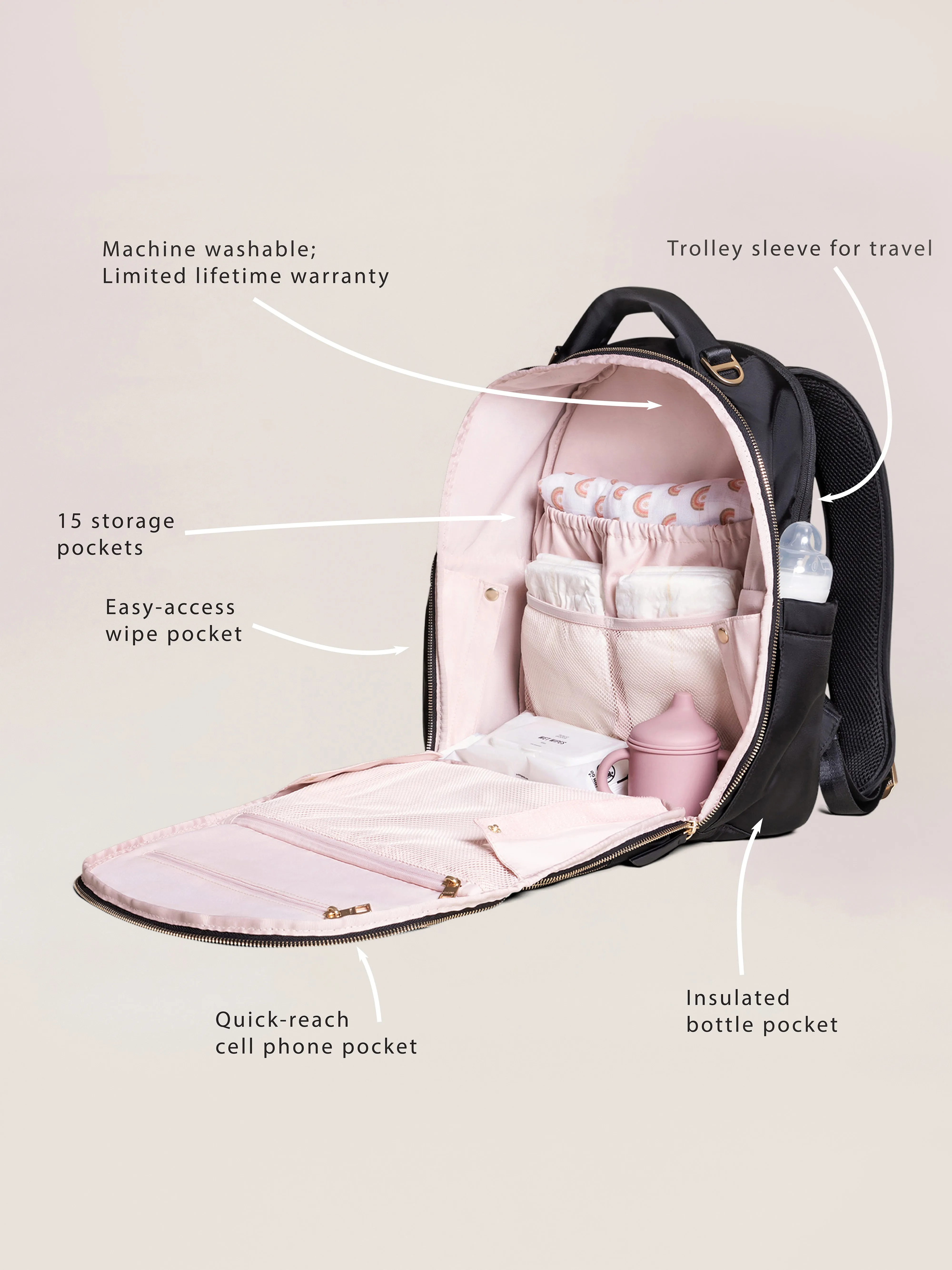 Classic Diaper Backpack - Black