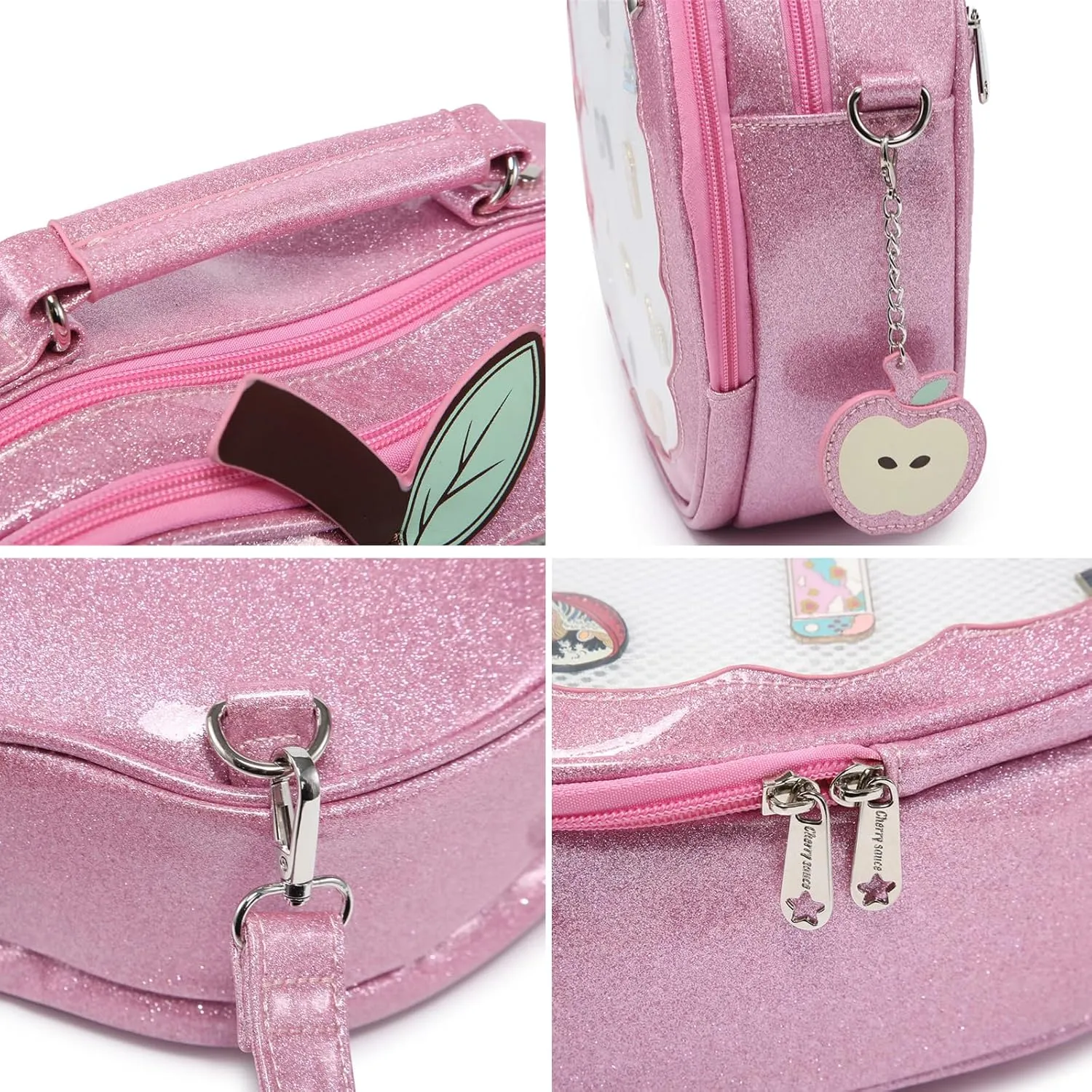 Cute Red Apple Ita Bag Kawaii Pin Display Purse Backpack Crossbody Shoulder Bag