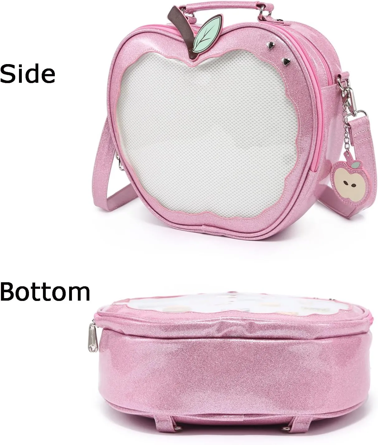 Cute Red Apple Ita Bag Kawaii Pin Display Purse Backpack Crossbody Shoulder Bag