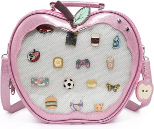Cute Red Apple Ita Bag Kawaii Pin Display Purse Backpack Crossbody Shoulder Bag