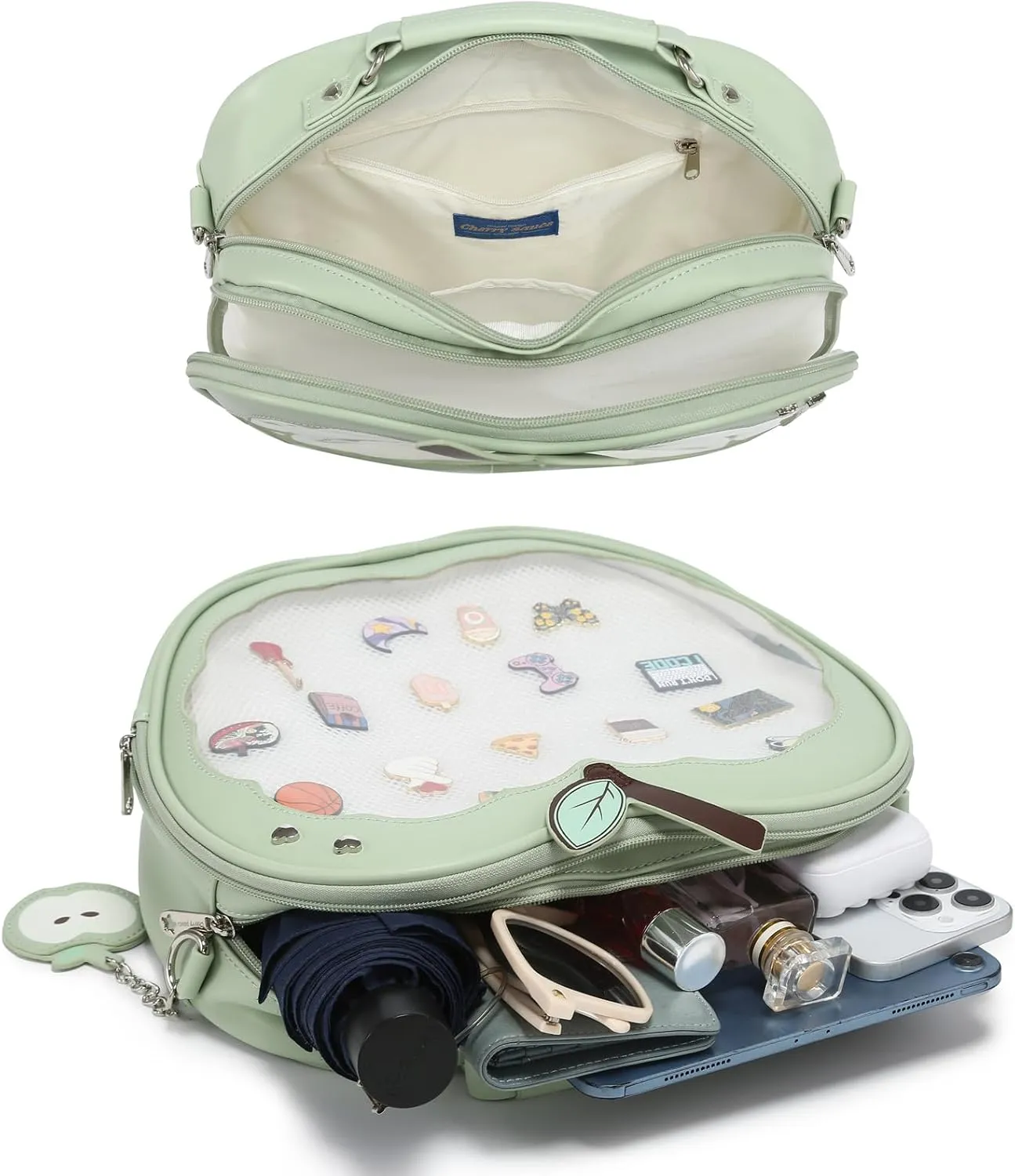 Cute Red Apple Ita Bag Kawaii Pin Display Purse Backpack Crossbody Shoulder Bag