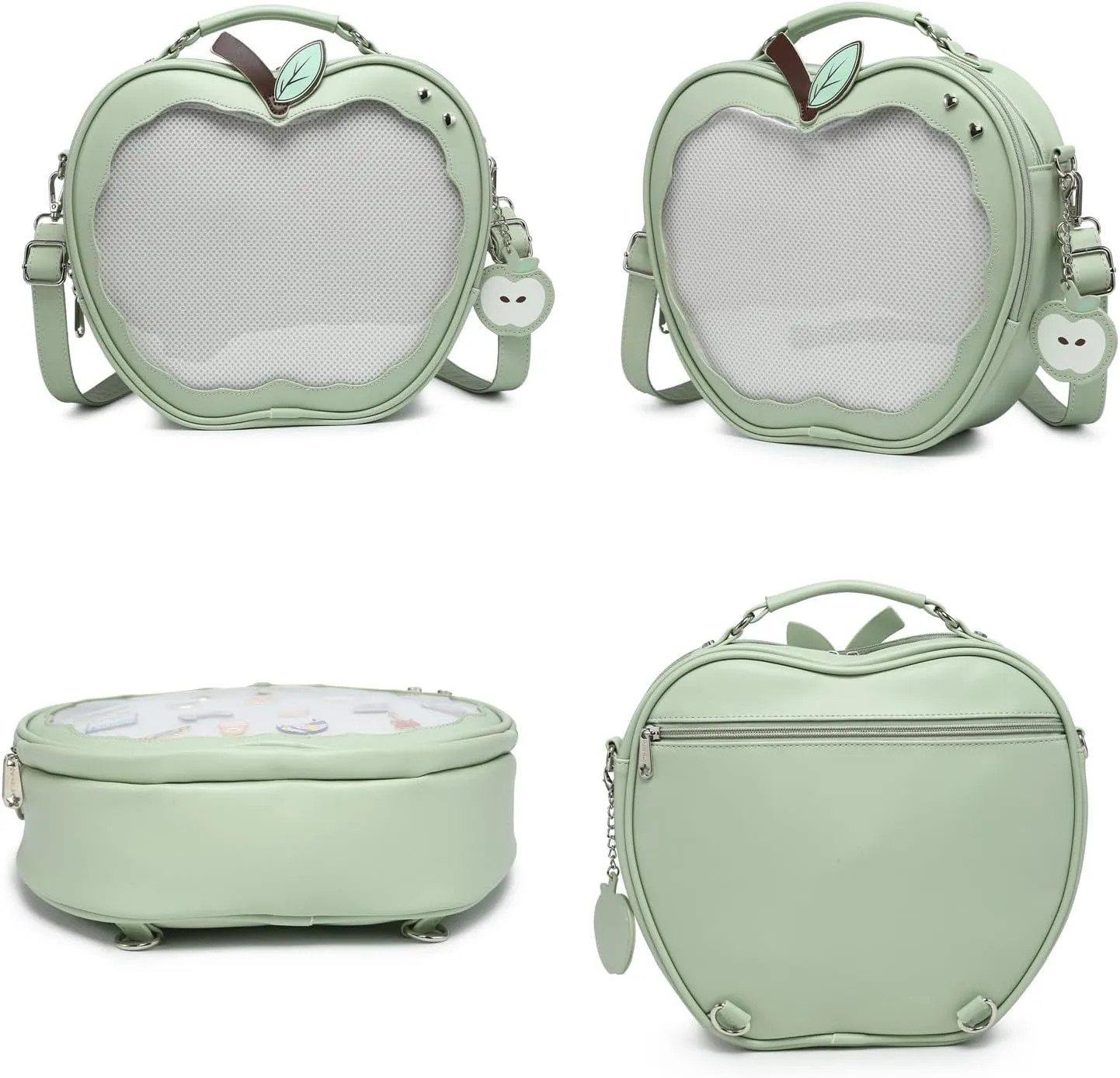 Cute Red Apple Ita Bag Kawaii Pin Display Purse Backpack Crossbody Shoulder Bag