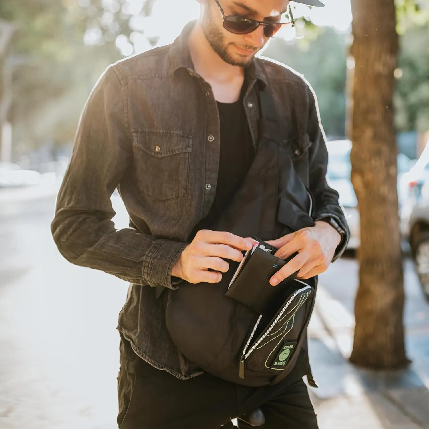 DIME BAGS - Slinger Crossbody Bag - Premium Over the Shoulder Sling Bag - Cross Body Strap Backpack (Cobalt)