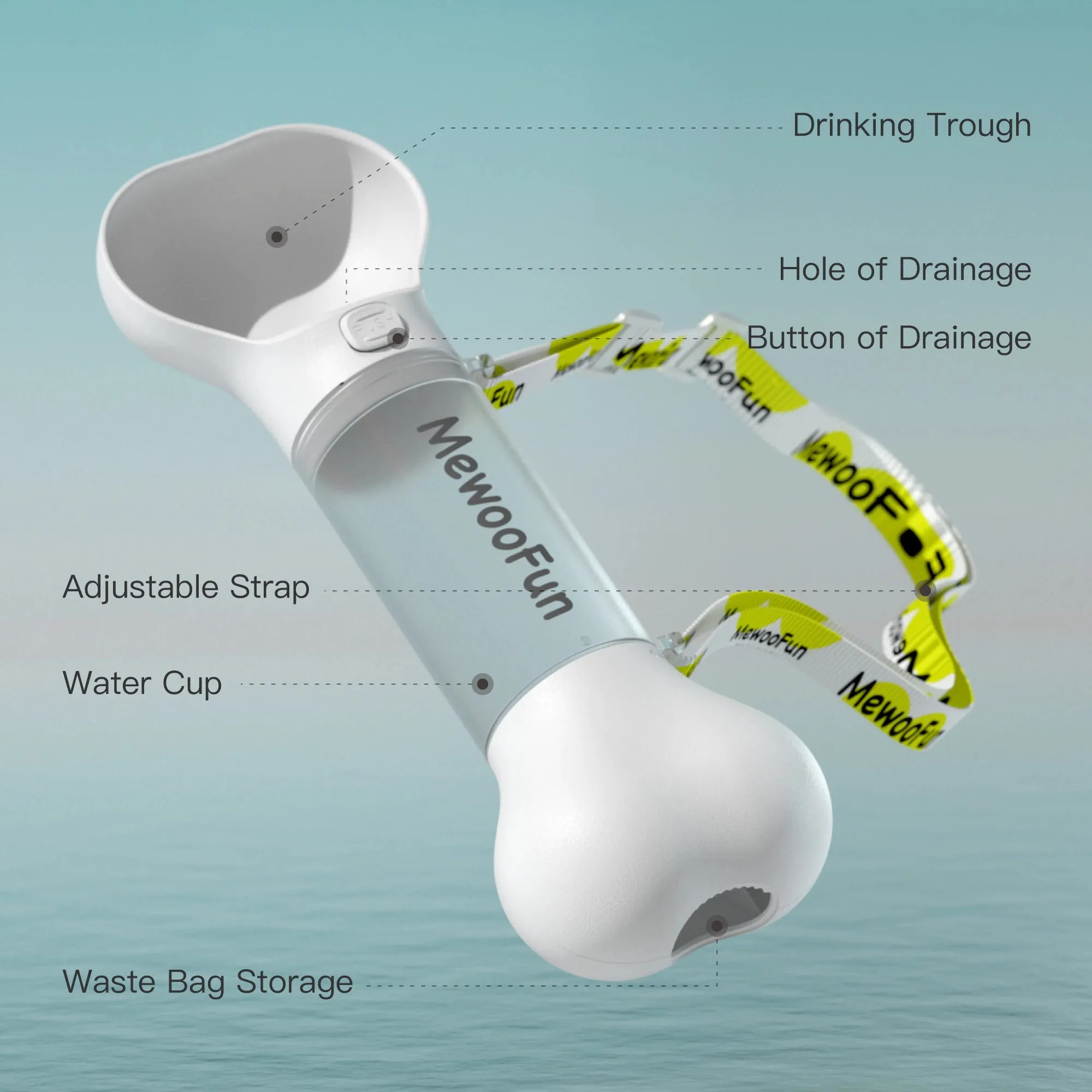 Dog Bone-Shaped Portable Water Bottle | MewooFun