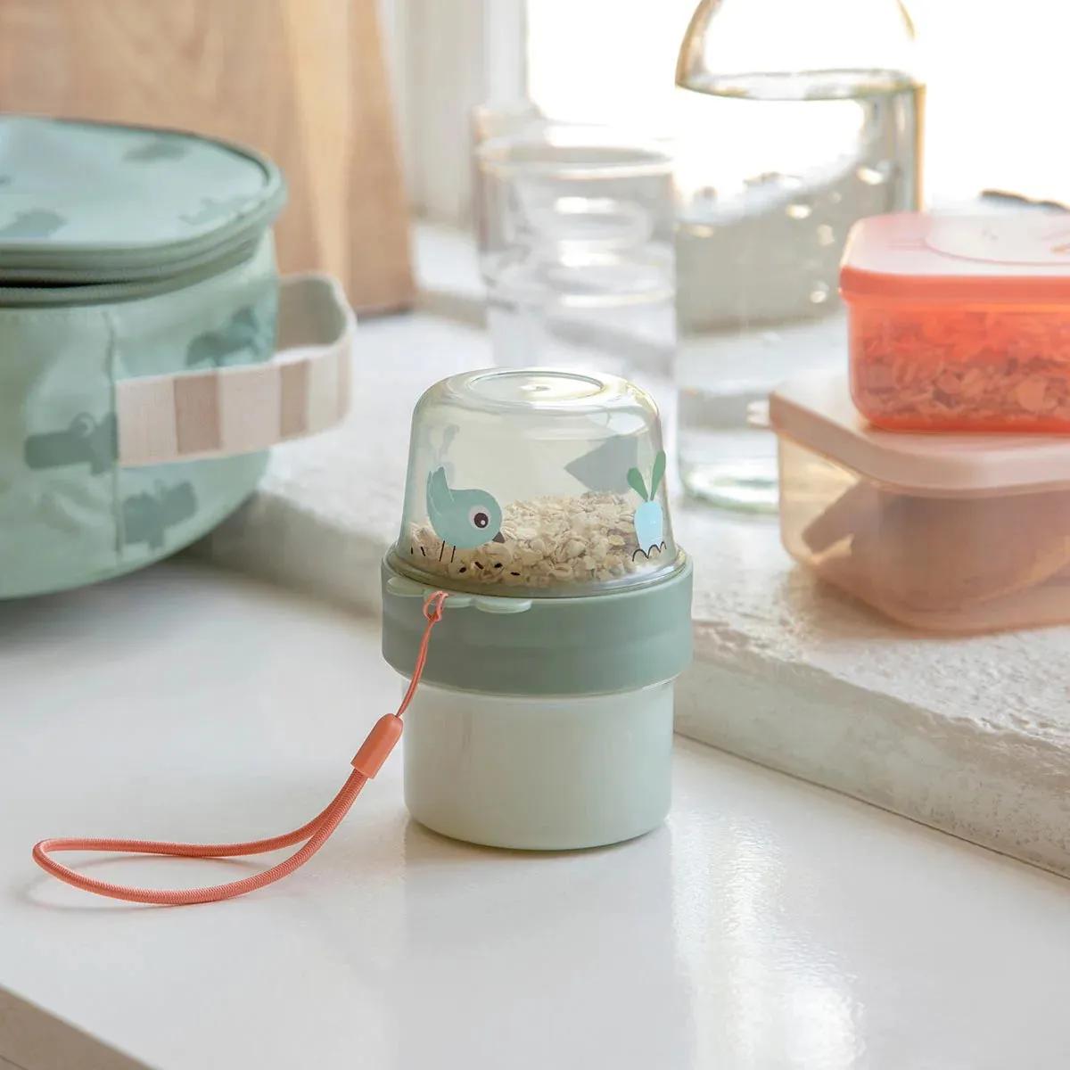 Done By Deer 2 Way Snack Container Birdee Small - Green