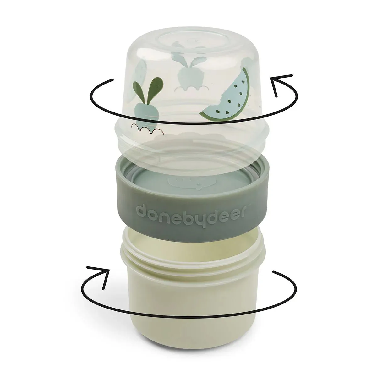 Done By Deer 2 Way Snack Container Birdee Small - Green