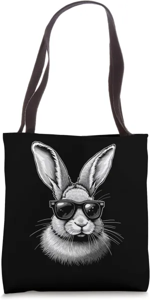 Easter Monochrome Rabbit Tote Bag