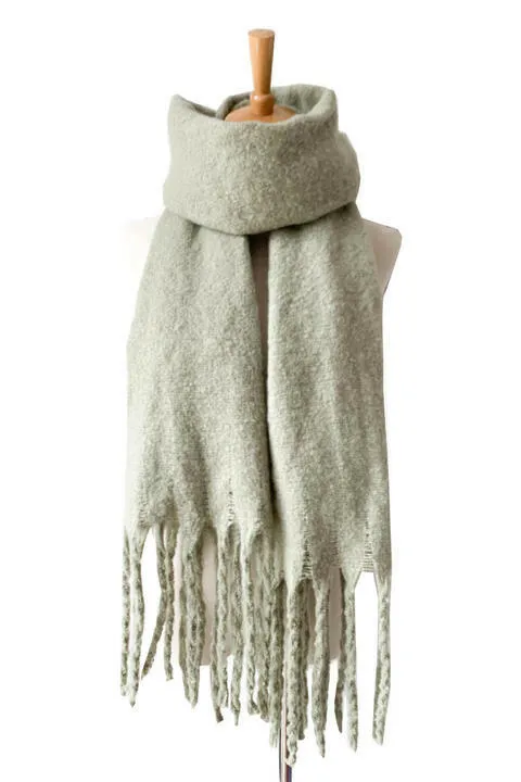 Fringe Detail Polyester Scarf