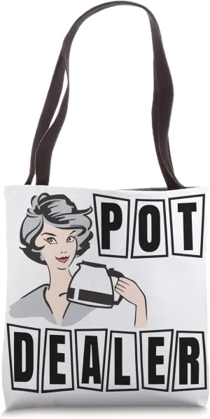 Funny Diner Waitress Retro Server Coffee Pot Dealer Tote Bag