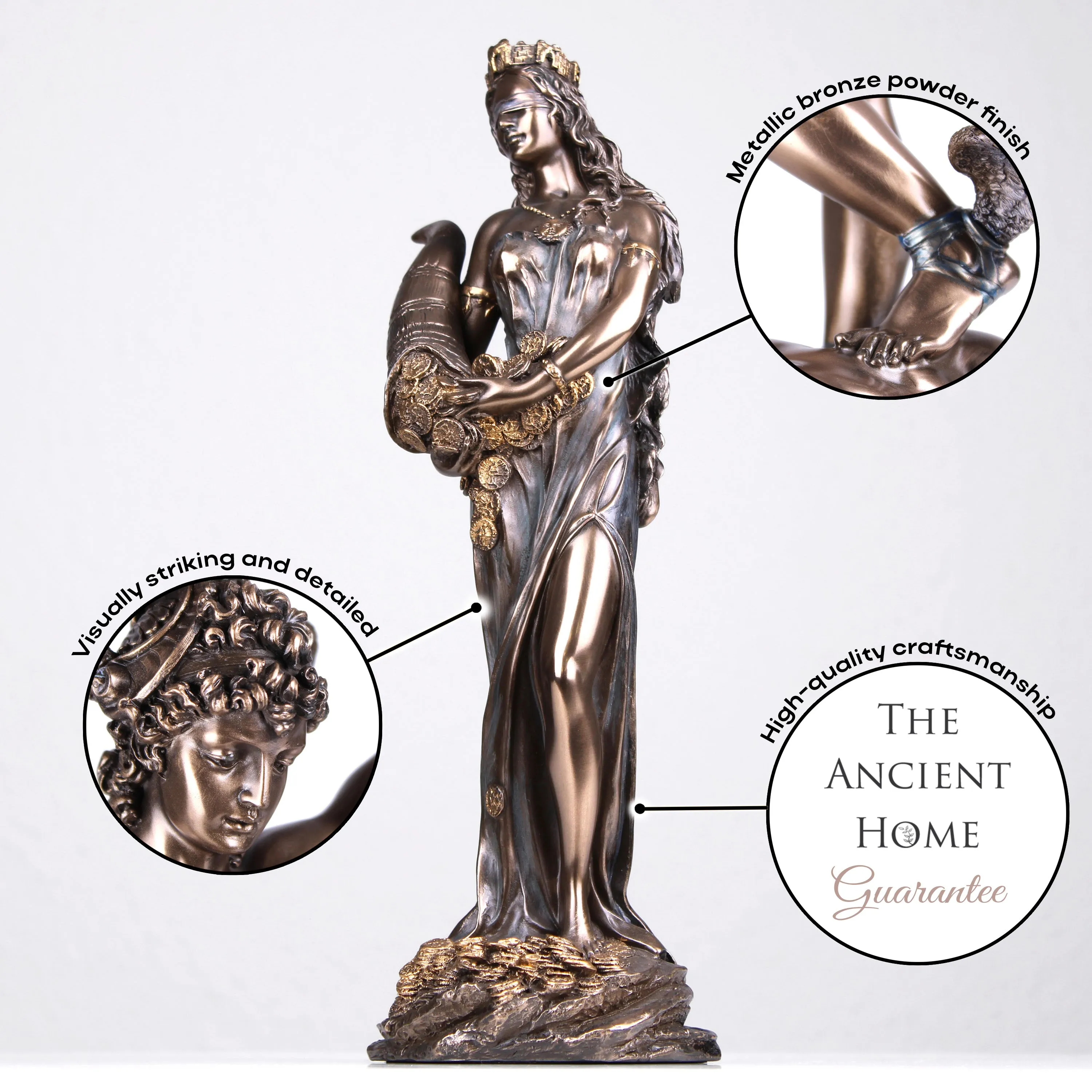 Goddess of Fortune Statue (Cold Cast Bronze Sculpture)