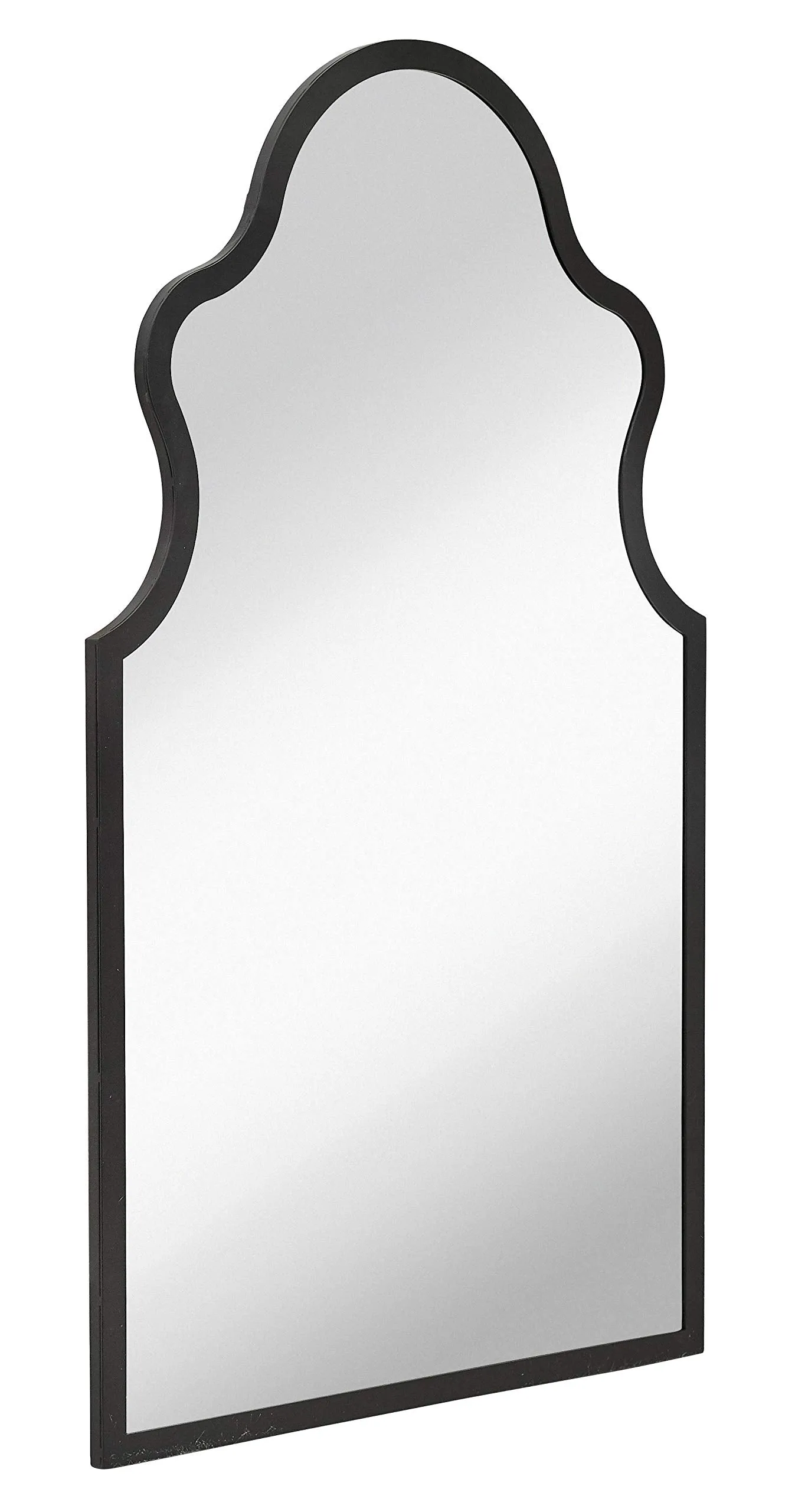 Hamilton Hills Arched Mirror Black Framed Wall Mirror with Queen Anne Design 22" x 36"