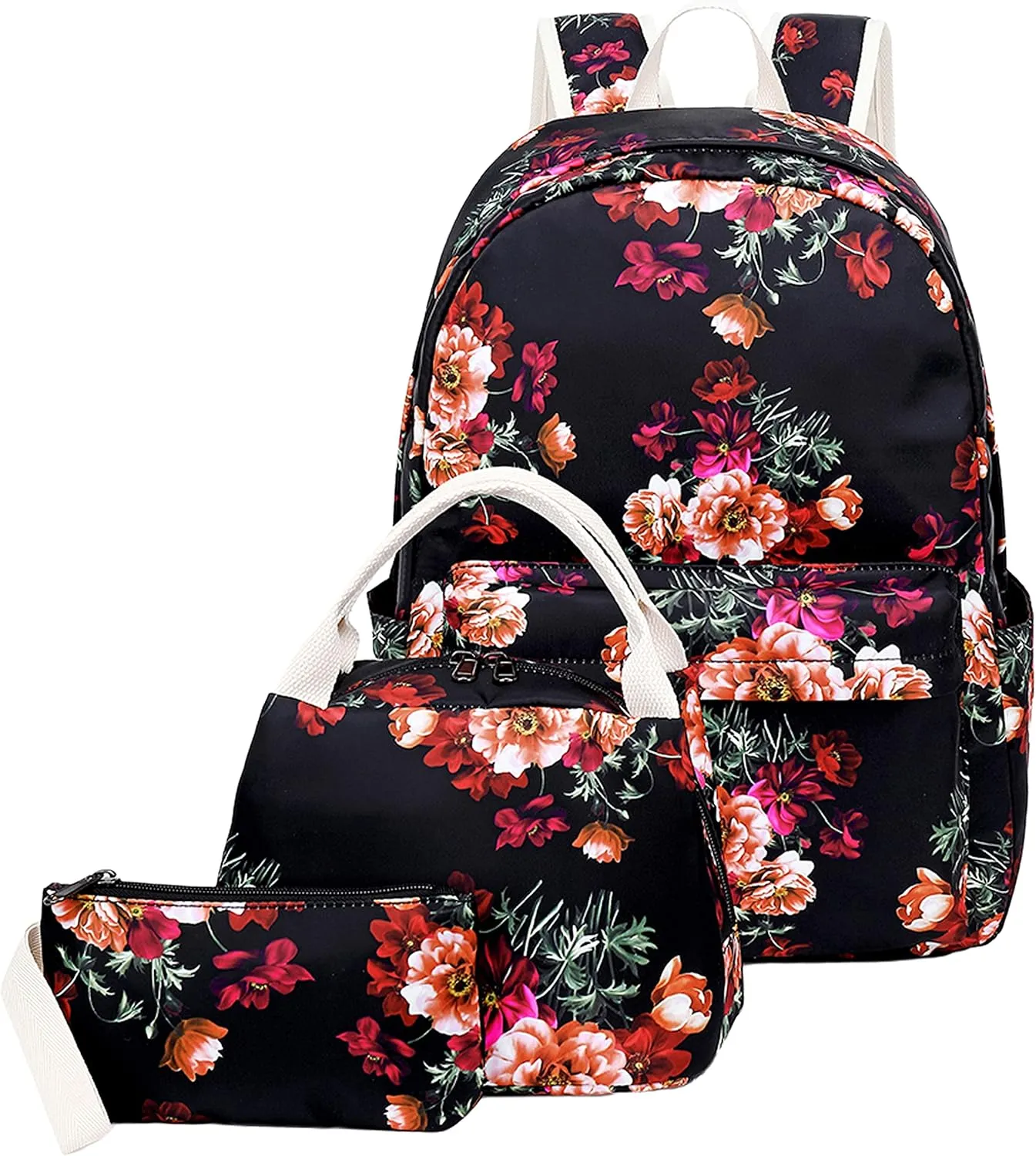 Joyfulife Girls Backpacks Kids Bookbags Teen Backpacks for School Student Backpack with Lunch Box Pencil Bags 3 in 1