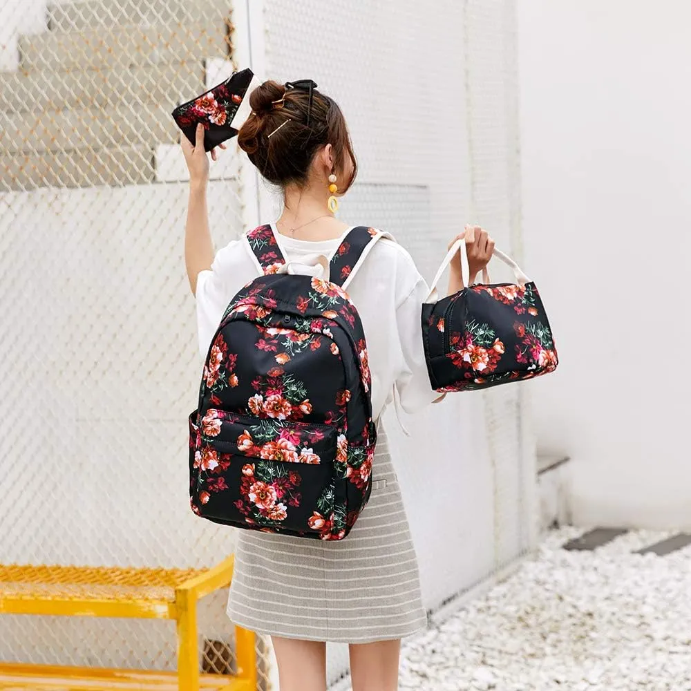 Joyfulife Girls Backpacks Kids Bookbags Teen Backpacks for School Student Backpack with Lunch Box Pencil Bags 3 in 1