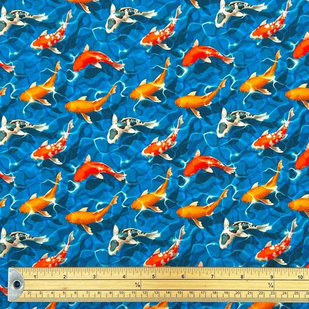 Koi Fish French Terry Fabric