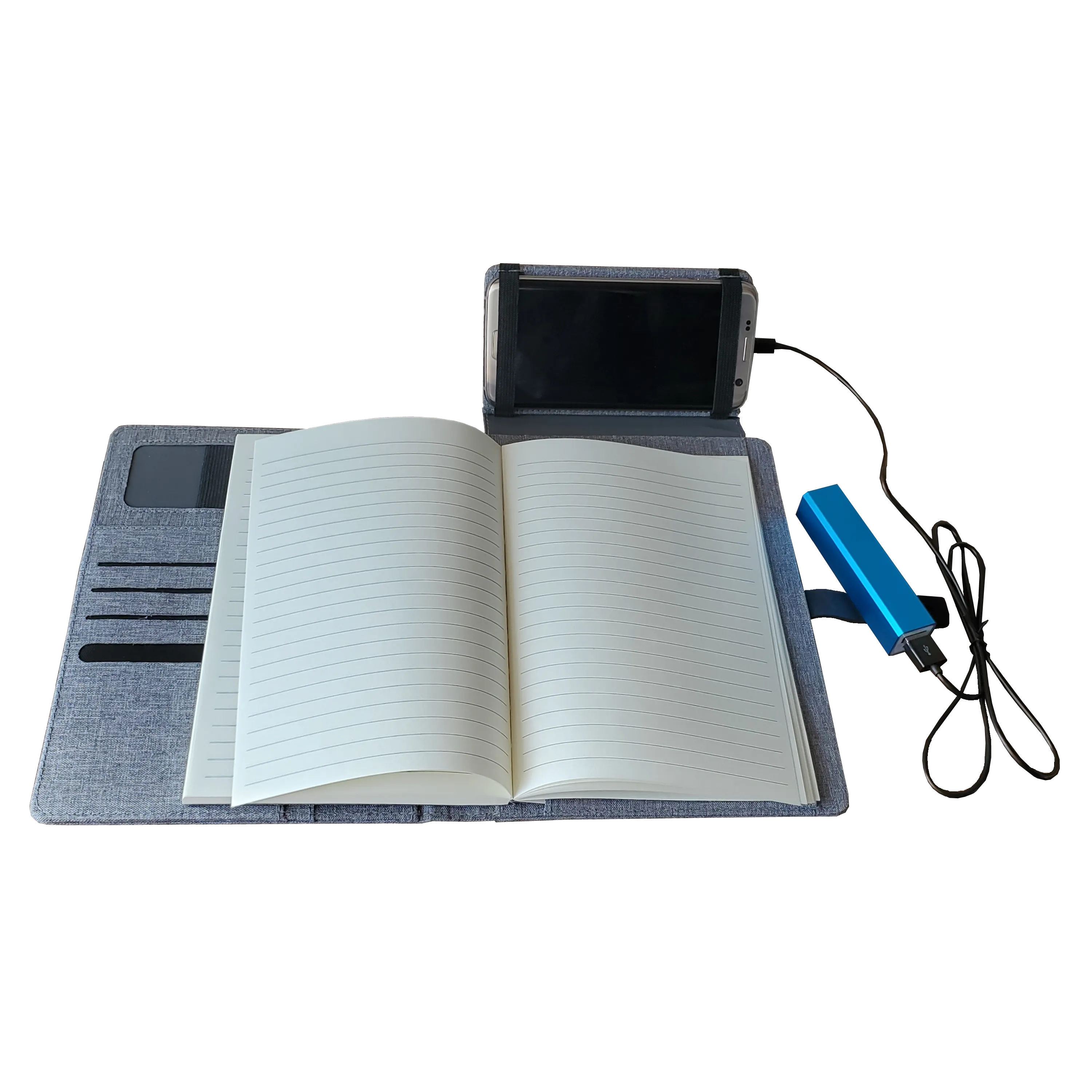 KP2238 Binghamton RPET Padfolio w/ Wireless Charger