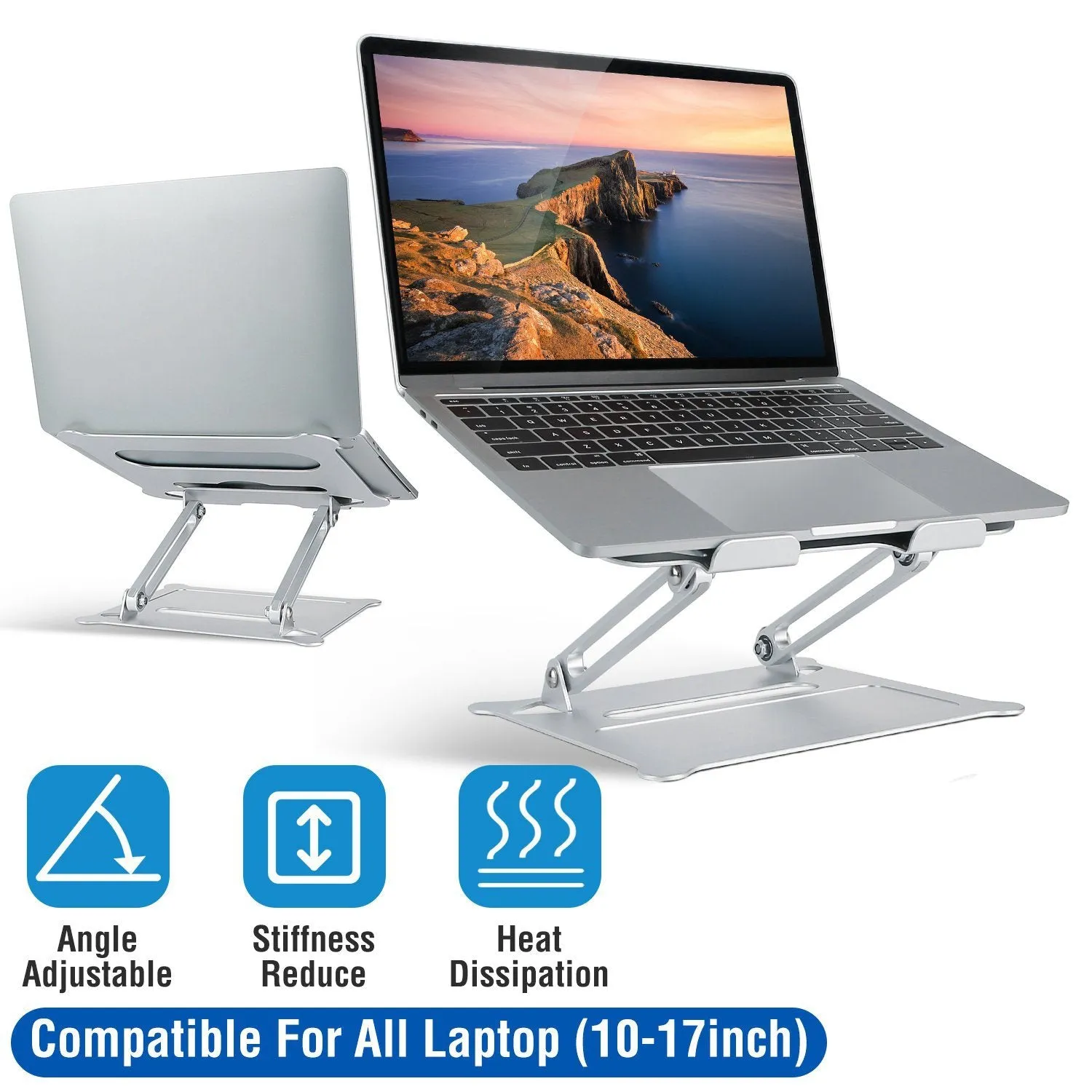Laptop Stand Aluminum Angle Adjustable Computer Holder Riser Heat Vent
