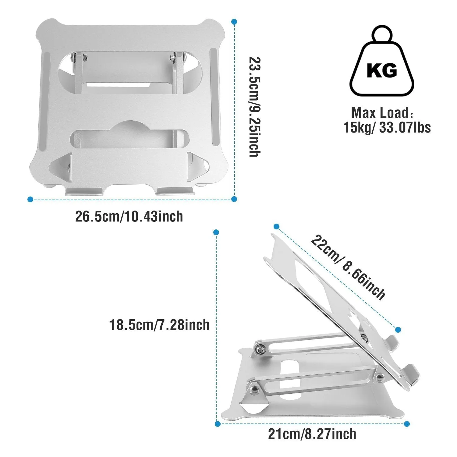 Laptop Stand Aluminum Angle Adjustable Computer Holder Riser Heat Vent
