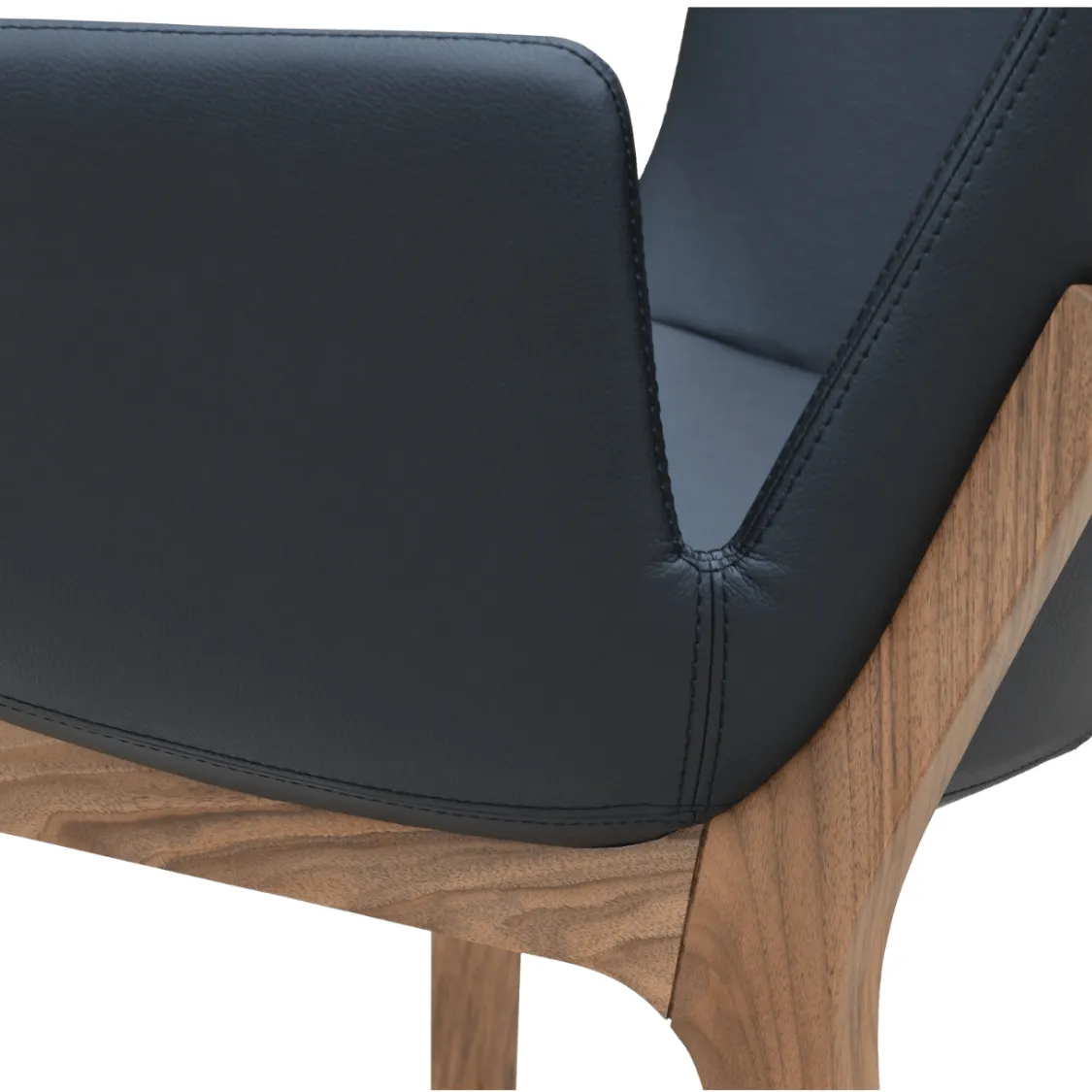 Leather Dining Chairs Eiffel Arm Black