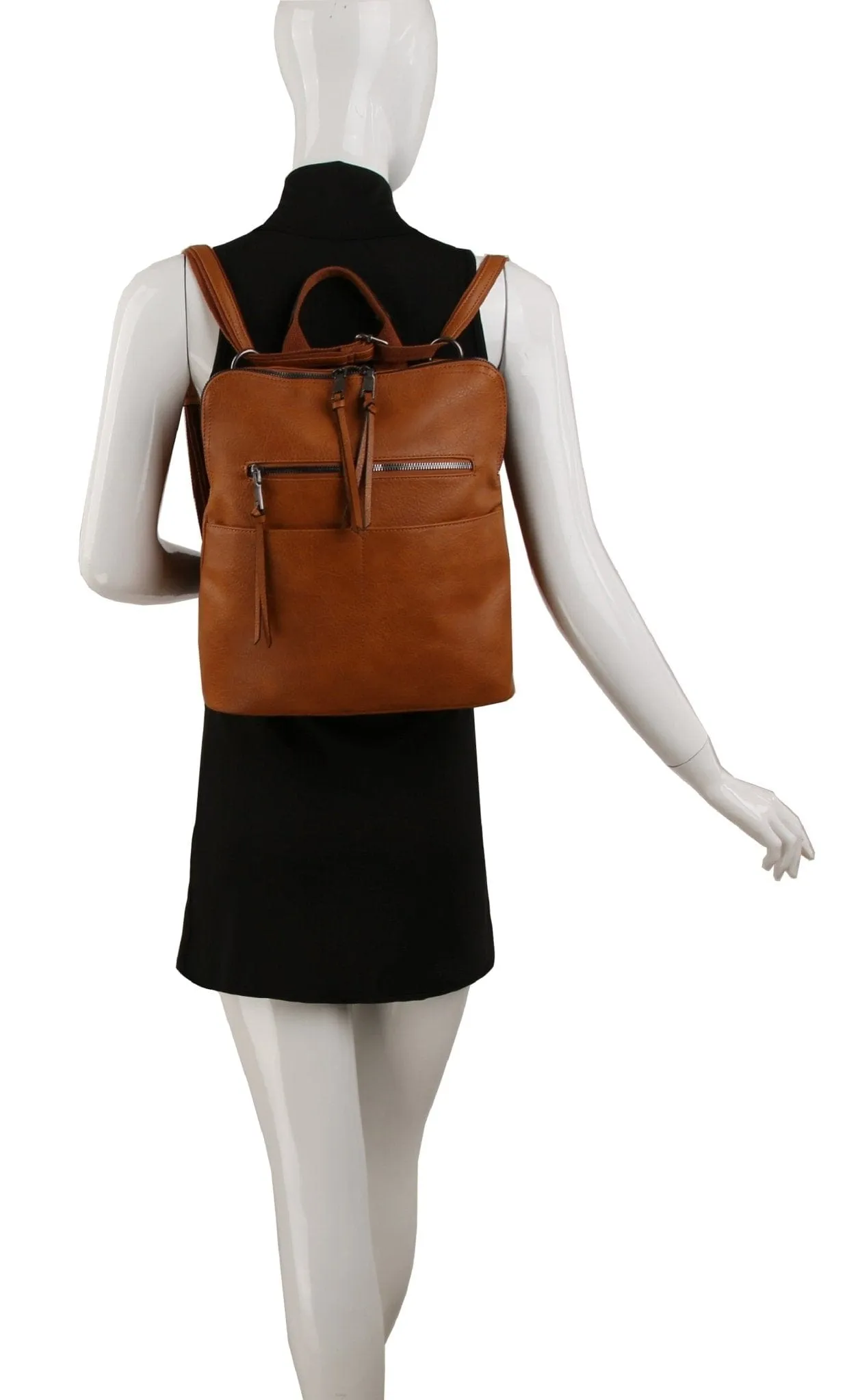 LSD186 Lauren Front Zipper Convertible Backpack