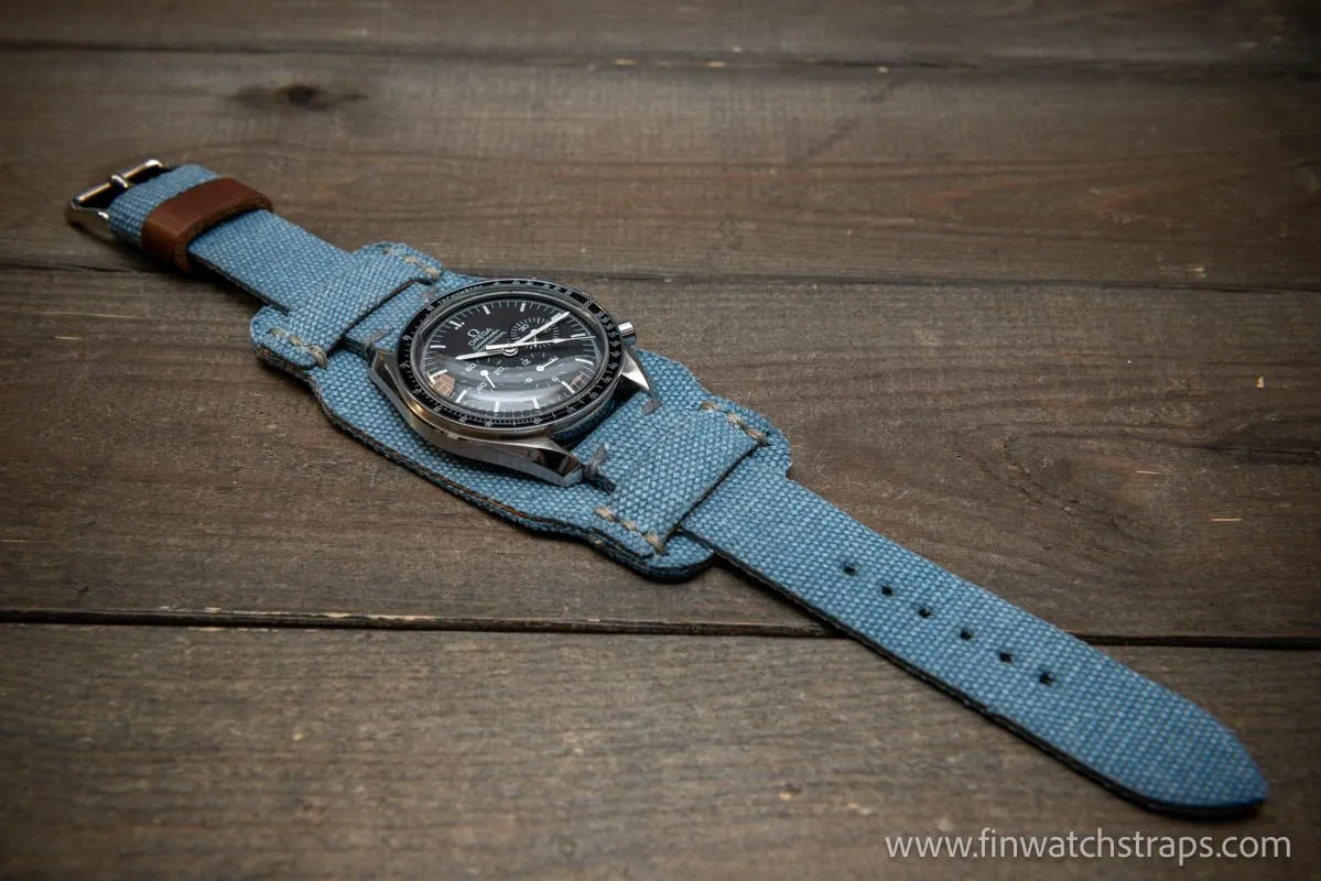 Military Bund Style Watch Strap: Vintage Canvas, handmade in Finland, Limited edition, watch lugs 10-26 mm.