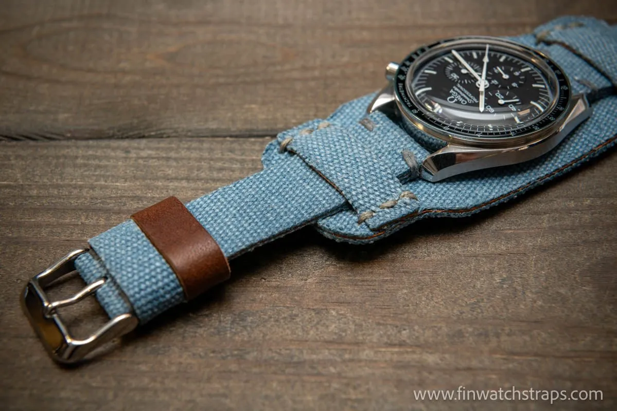 Military Bund Style Watch Strap: Vintage Canvas, handmade in Finland, Limited edition, watch lugs 10-26 mm.