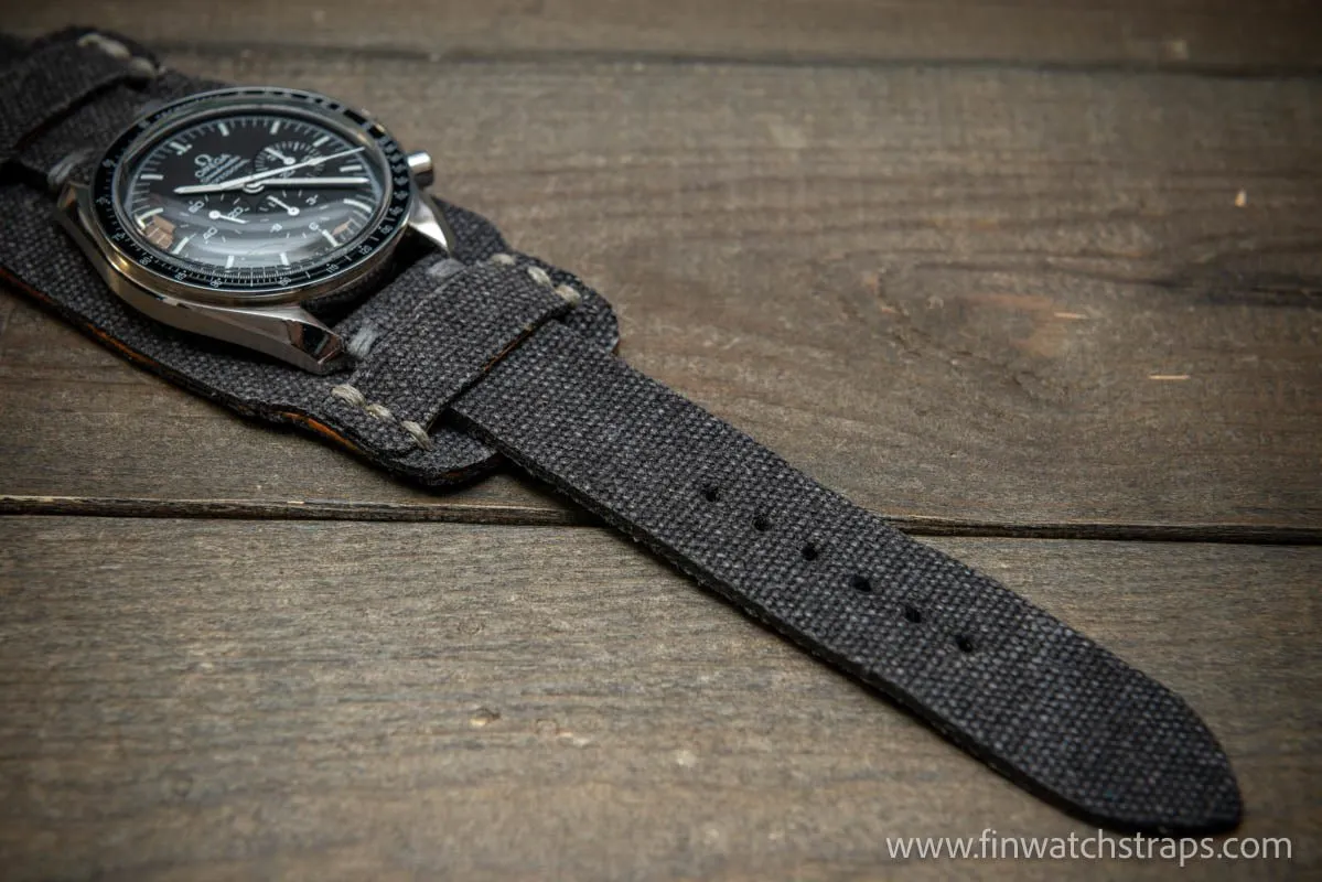 Military Bund Style Watch Strap: Vintage Canvas, handmade in Finland, Limited edition, watch lugs 10-26 mm.