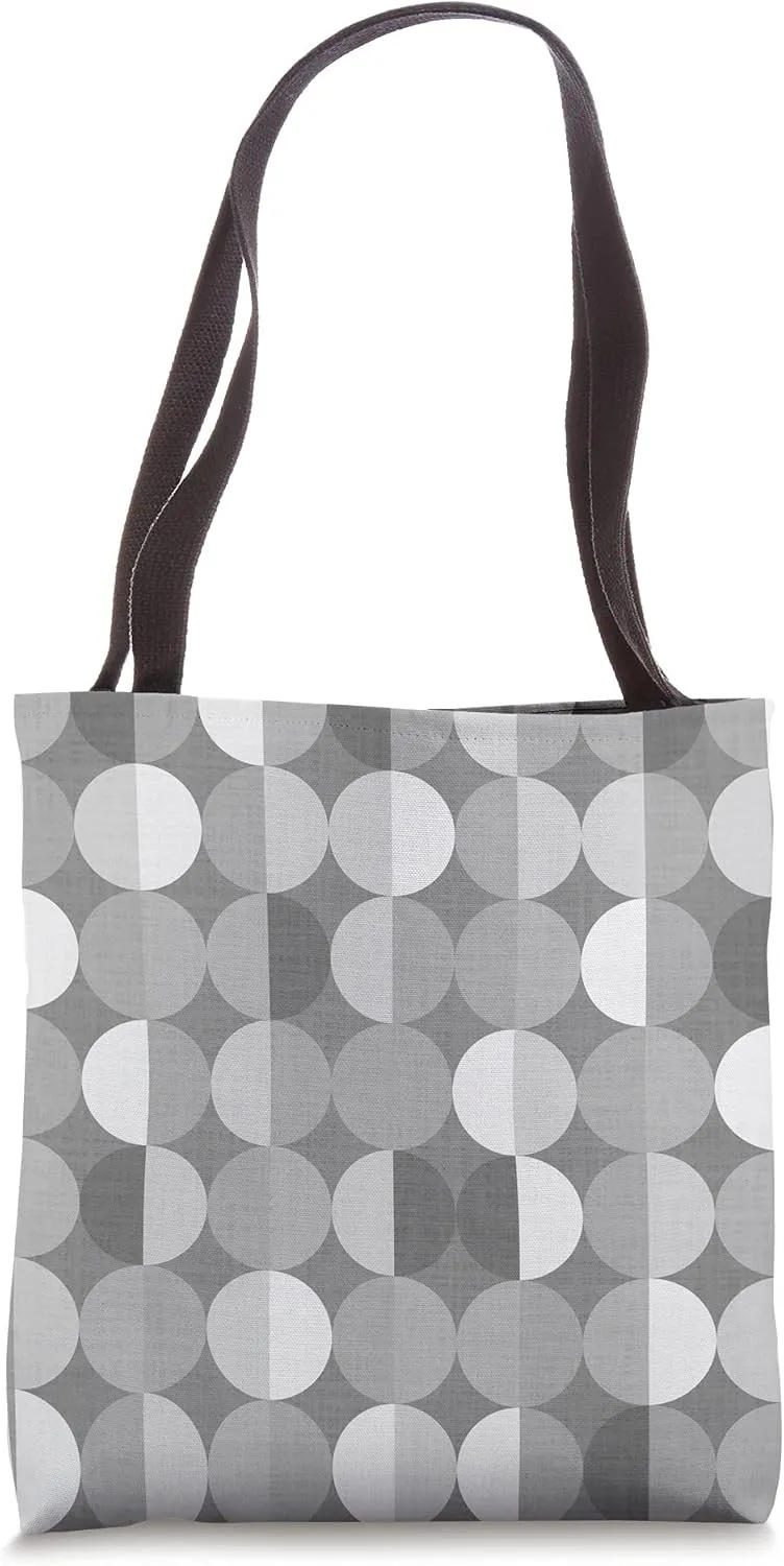 Modern Monochrome Semicircles Tote Bag