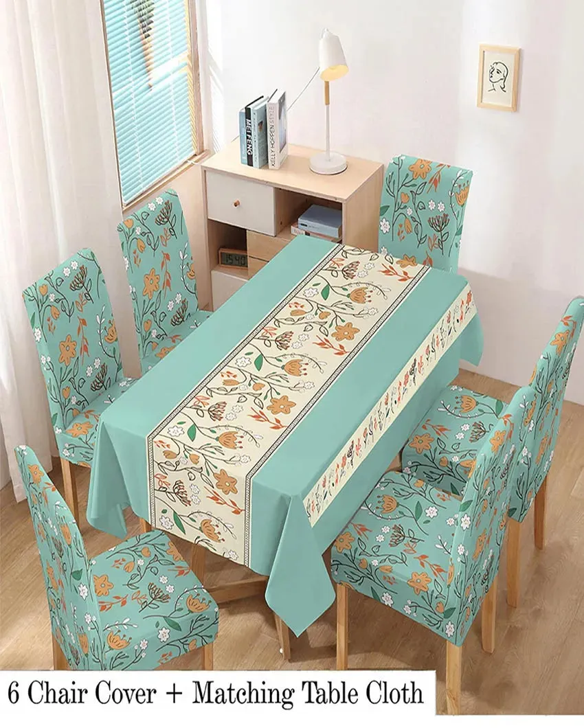 Modern PVC Table with Chair Covers Set
