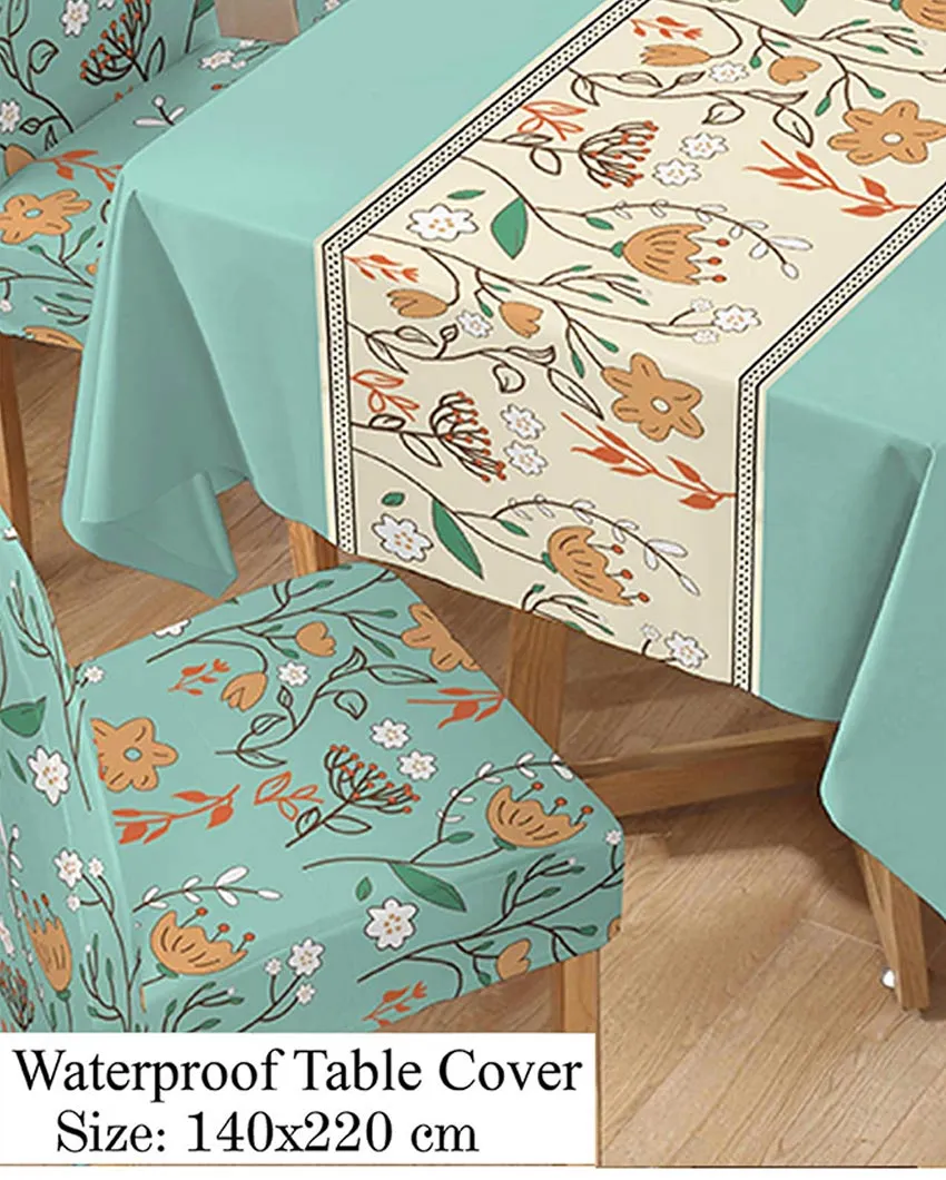 Modern PVC Table with Chair Covers Set