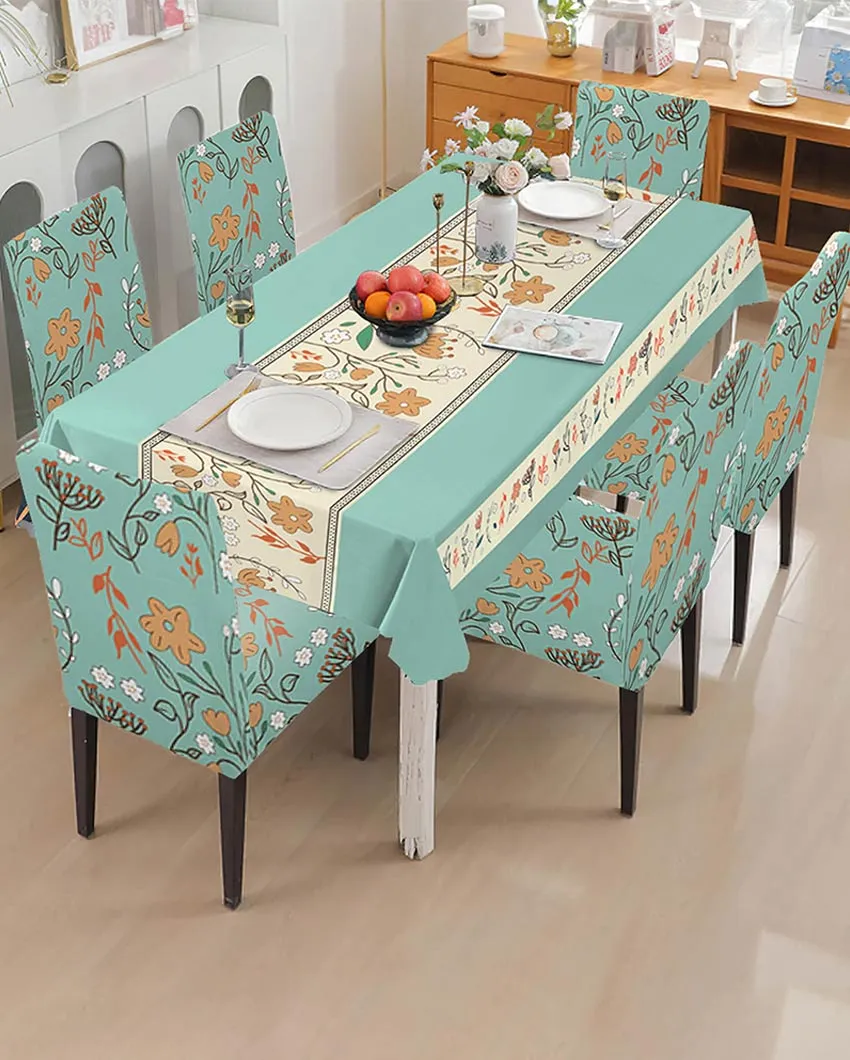 Modern PVC Table with Chair Covers Set
