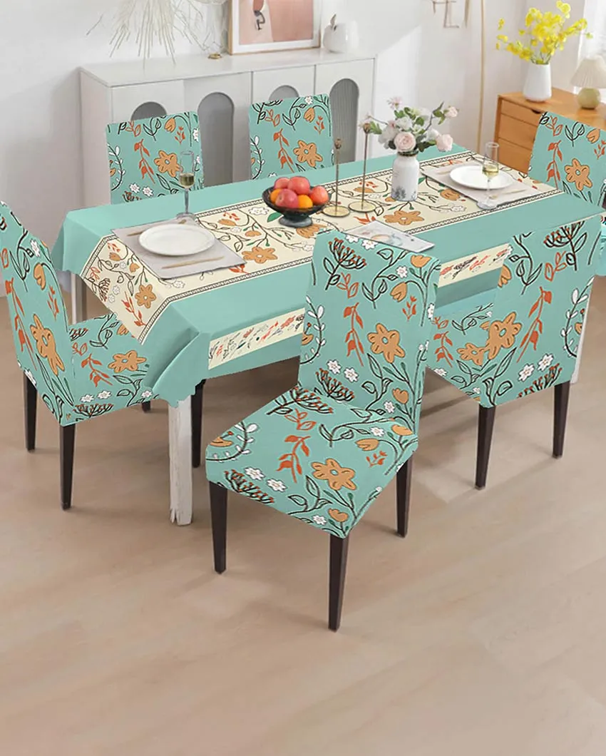 Modern PVC Table with Chair Covers Set