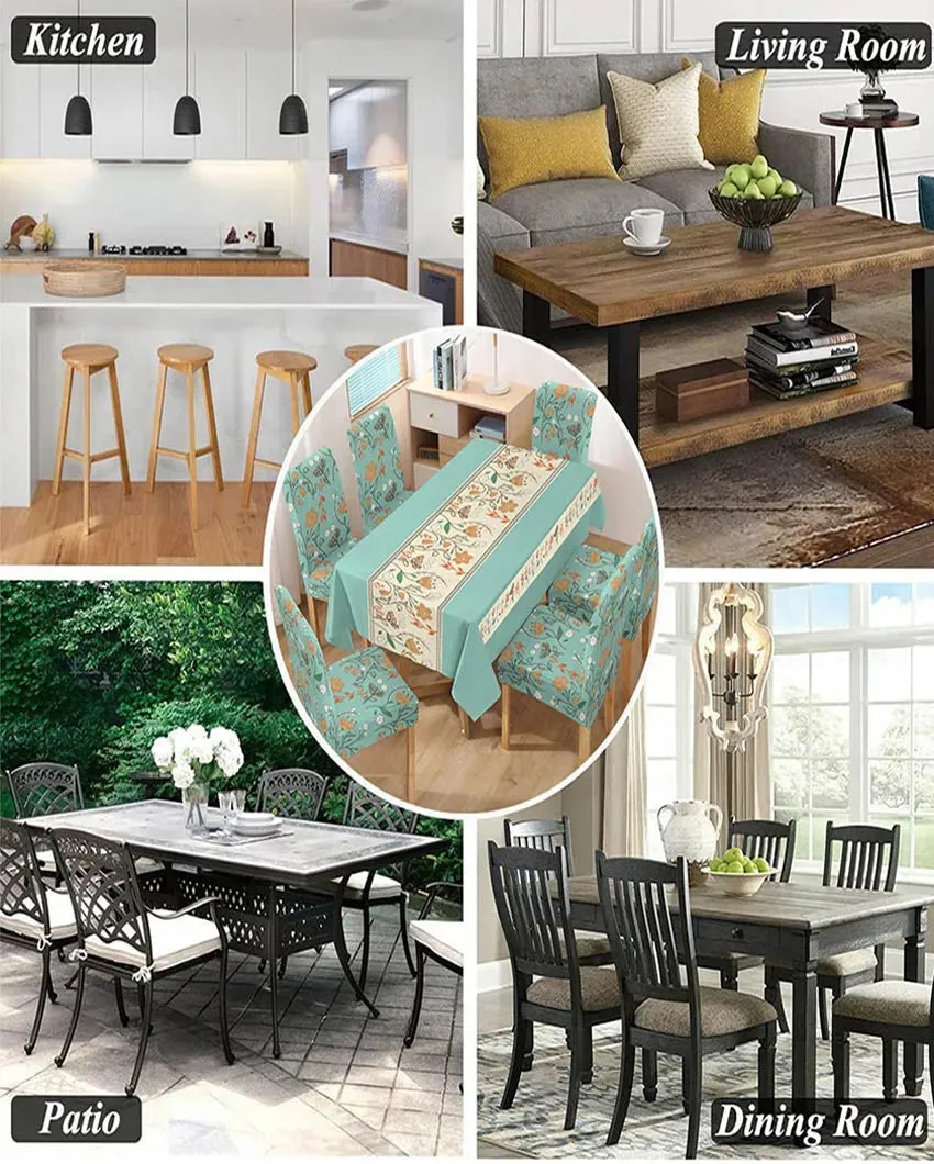 Modern PVC Table with Chair Covers Set